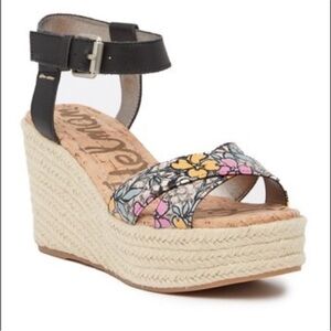 Sam Edelman Destin Wedge Espadrille Sandals sz 6 Women’s Floral Platform Shoes